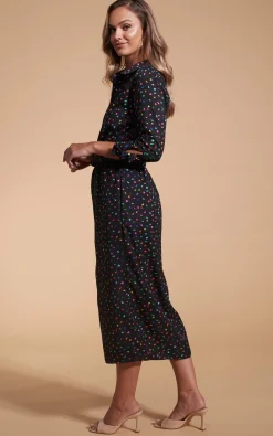 Women Dancing Leopard Alva Midi Shirt Dress In Abstract Multi