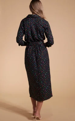 Women Dancing Leopard Alva Midi Shirt Dress In Abstract Multi