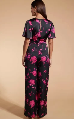 Women Dancing Leopard Annis Jumpsuit In Pink On Black Floral
