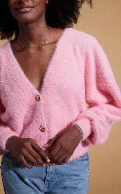 Women Dancing Leopard Bambino Cardigan In Candy Pink