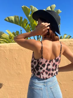 Women Dancing Leopard Birdie Cami Top In Blush Leopard