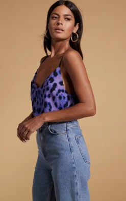Women Dancing Leopard Birdie Cami Top In Lilac Leopard