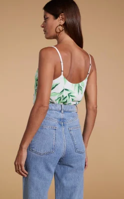 Women Dancing Leopard Birdie Cami Top In Tropic Green On White