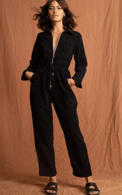 Women Dancing Leopard Blaze Boilersuit In Black