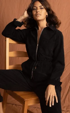 Women Dancing Leopard Blaze Boilersuit In Black