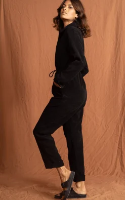 Women Dancing Leopard Blaze Boilersuit In Black