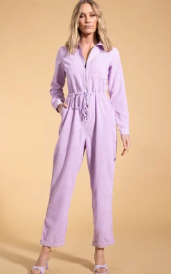 Women Dancing Leopard Blaze Boilersuit In Lilac
