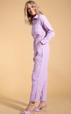 Women Dancing Leopard Blaze Boilersuit In Lilac