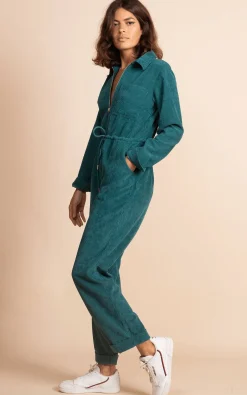 Women Dancing Leopard Blaze Boilersuit In Pine Green
