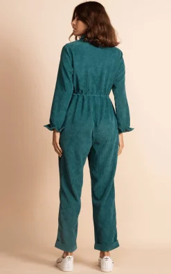 Women Dancing Leopard Blaze Boilersuit In Pine Green