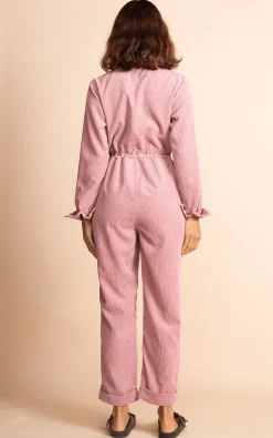 Women Dancing Leopard Blaze Boilersuit In Rose Pink