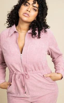 Women Dancing Leopard Blaze Boilersuit In Rose Pink
