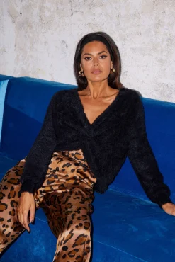 Women Dancing Leopard Bonnie Jumper In Black - Reversible