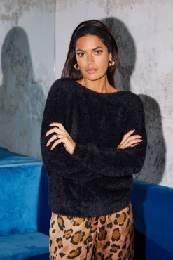 Women Dancing Leopard Bonnie Jumper In Black - Reversible