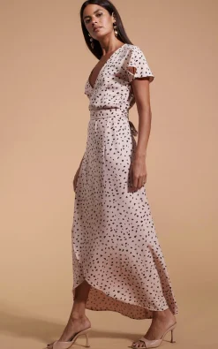 Women Dancing Leopard Cayenne Dress In Abstract Black On Beige