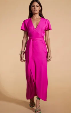 Women Dancing Leopard Cayenne Dress In Magenta