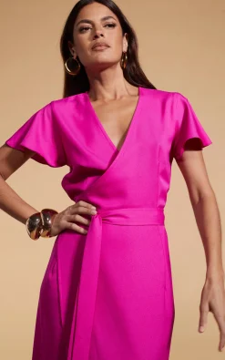 Women Dancing Leopard Cayenne Dress In Magenta