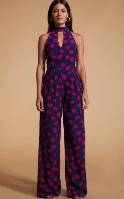 Women Dancing Leopard Cypress Jumpsuit In Pink Daisy