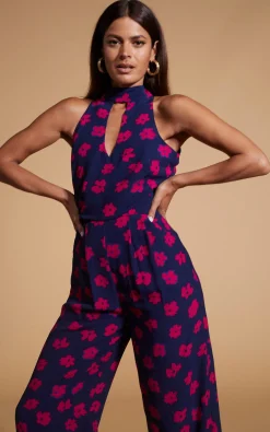 Women Dancing Leopard Cypress Jumpsuit In Pink Daisy
