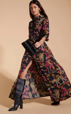 Women Dancing Leopard Dove Dress In Leopards In Vines