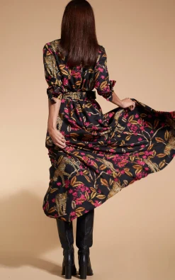 Women Dancing Leopard Dove Dress In Leopards In Vines