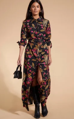 Women Dancing Leopard Dove Dress In Leopards In Vines