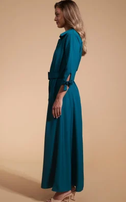 Women Dancing Leopard Dove Dress In Pine Green