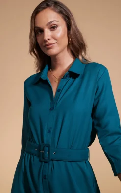 Women Dancing Leopard Dove Dress In Pine Green