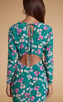 Women Dancing Leopard Estella Midaxi Dress In Green Tulip