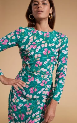 Women Dancing Leopard Estella Midaxi Dress In Green Tulip