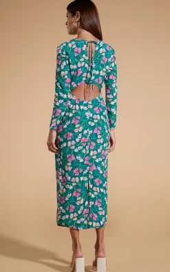 Women Dancing Leopard Estella Midaxi Dress In Green Tulip
