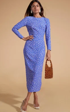 Women Dancing Leopard Estella Midaxi Dress In Odd Dot Pink On Amparo Blue