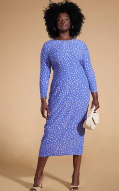 Women Dancing Leopard Estella Midaxi Dress In Odd Dot Pink On Amparo Blue