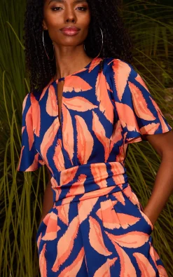 Women Dancing Leopard Fleur Playsuit In Abstract Leaf