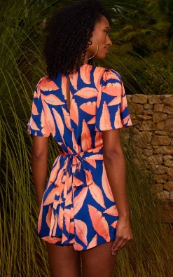 Women Dancing Leopard Fleur Playsuit In Abstract Leaf