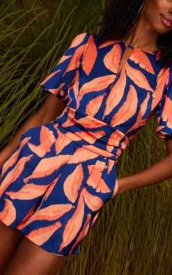 Women Dancing Leopard Fleur Playsuit In Abstract Leaf