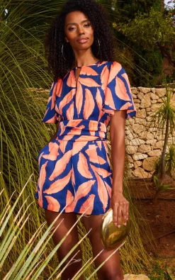 Women Dancing Leopard Fleur Playsuit In Abstract Leaf