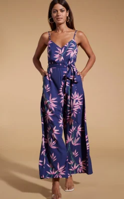 Women Dancing Leopard Gabriella Jumpsuit In Bamboo Navy Base
