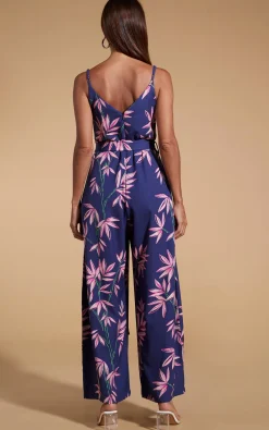 Women Dancing Leopard Gabriella Jumpsuit In Bamboo Navy Base
