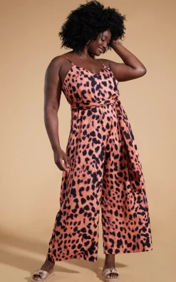 Women Dancing Leopard Gabriella Jumpsuit In Plorange Leopard