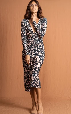 Women Dancing Leopard Goldie Midaxi Dress In Beige Inky Leopard
