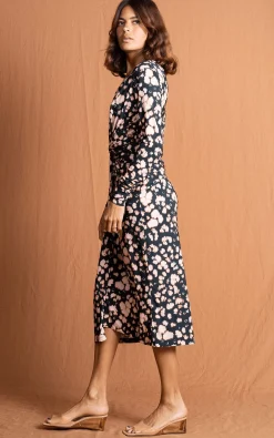 Women Dancing Leopard Goldie Midaxi Dress In Beige Inky Leopard