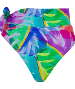 Women Dancing Leopard Halo Cala Conta Bikini Bottoms In Vintage Tropic Pastel
