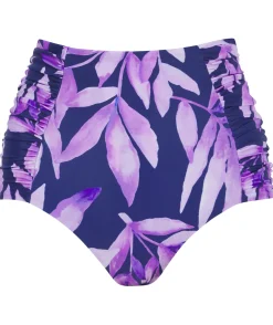 Women Dancing Leopard Halo Cala Jondal Bikini Bottoms In Watercolour Purple Leaf