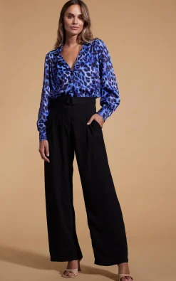 Women Dancing Leopard Halo Dominic Shirt In Blue Leopard