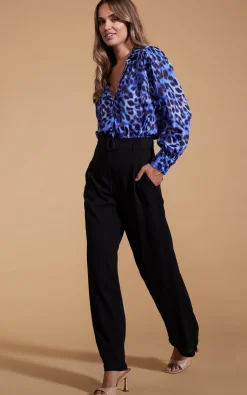 Women Dancing Leopard Halo Dominic Shirt In Blue Leopard