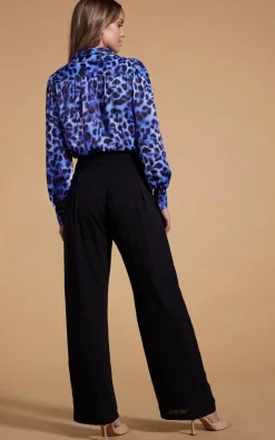 Women Dancing Leopard Halo Dominic Shirt In Blue Leopard