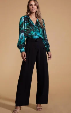 Women Dancing Leopard Halo Dominic Shirt In Green Palm