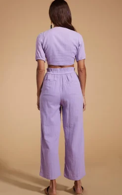 Women Dancing Leopard Halo Indra Tie Top In Lilac