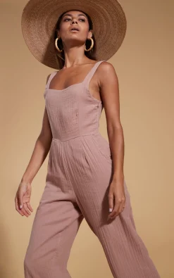 Women Dancing Leopard Halo Kimani Twist Back Jumpsuit In Fawn